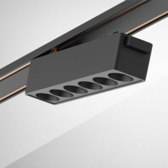 Lampa LED Liniara Reglabila Magnetica COB pentru sina SMART(Blutooth) 230x26x24mm, 48V, 12W, Aluminiu, Negru