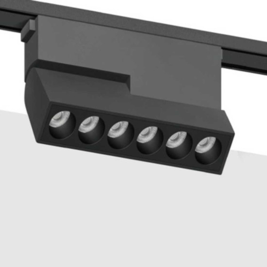 Lampa LED Liniara Reglabila Magnetica COB pentru sina SMART(Blutooth) 122x26x80mm, 48V, 6W, Aluminiu, Negru