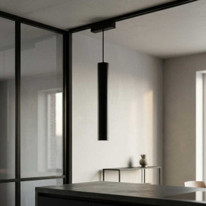 Spot LED Suspendat Magnetic pentru sina Ø40*300mm, 48V, 12W, Aluminiu, Negru