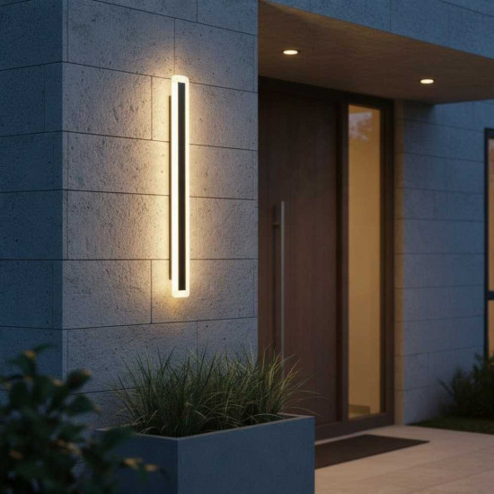 Aplica led liniara de perete neagra 35W/1700LM/3000K - 1200mm