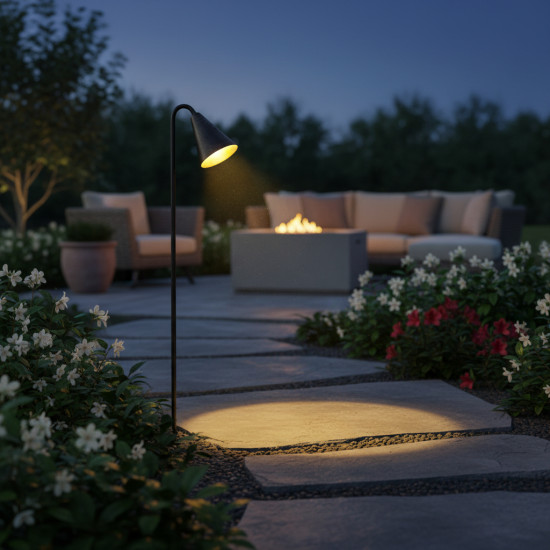 STALP LED GRADINA 4W 24V 100LM 3000K D65*970MM NEGRU