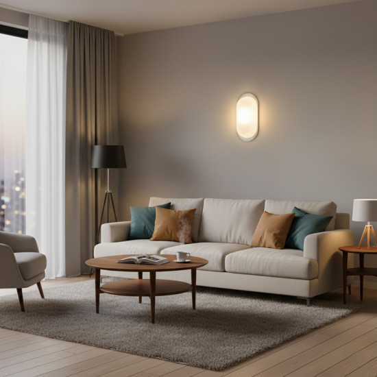 Aplica LED BAT Ovala 18W=162W, 3000K, lumina calda, cu protectie IP65