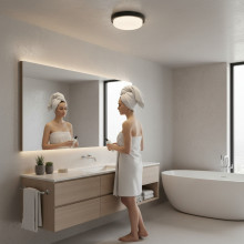 Aplica LED de exterior Rotunda Neagra  Ø235, 18W=150W, 4000K, lumina neutra, cu protectie IP65