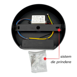 Aplica LED Perete Semicerc  fi135, 7W, 6000K, lumina rece, cu protectie IP65