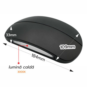 Aplica LED Perete Mouse (5W+5W) 184x110mm, 10W, 3000K, lumina calda, cu protectie IP65
