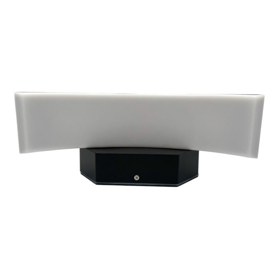 Aplica LED de exterior concava Neagra, 24W=160W, 3000K, lumina calda, 2160Lm, IP65