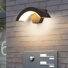 Aplica LED de exterior concava Neagra, 24W=160W, 3000K, lumina calda, 2160Lm, IP65