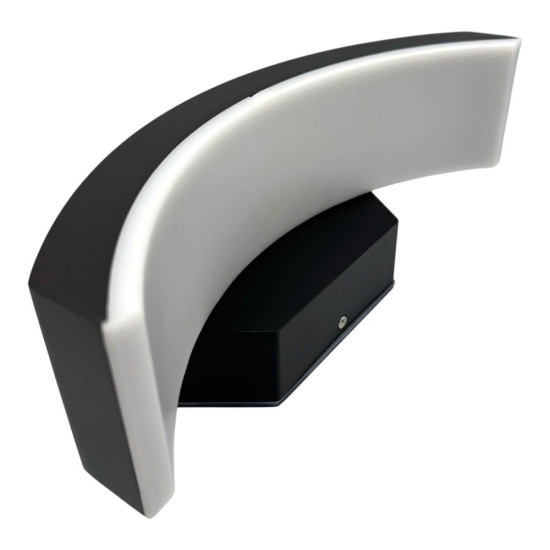 Aplica LED de exterior concava Neagra, 24W=160W, 3000K, lumina calda, 2160Lm, IP65