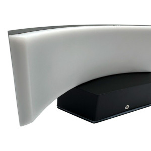 Aplica LED de exterior concava Neagra, 24W=160W, 3000K, lumina calda, 2160Lm, IP65