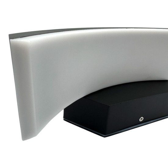 Aplica LED de exterior concava Neagra, 24W=160W, 3000K, lumina calda, 2160Lm, IP65