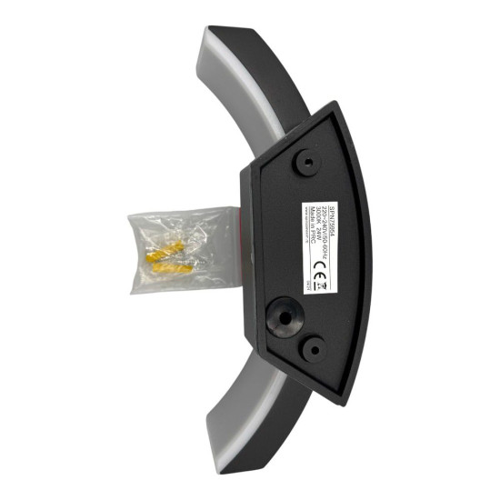 Aplica LED de exterior concava Neagra, 24W=160W, 3000K, lumina calda, 2160Lm, IP65