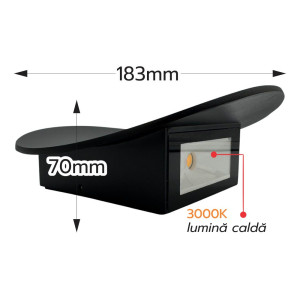 Aplica De Perete Eris 7W, 3000k, Lumina Calda IP65