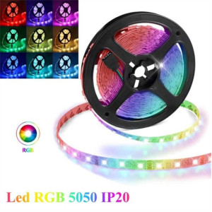 Banda LED RGB, IP20, 12V, 14.4W/M, 60 LED/M, 5050 - rola 5 m Banda LED RGB, IP20, 12V, 14.4W/M, 60 LED/M, 5050 - rola 5 m