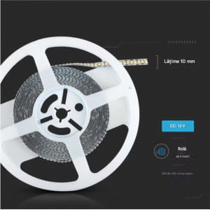 Banda LED 2835 240LED/m 18W/m 4000K 12V