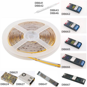 Banda LED COB 320LED/m 12W/m IP20 2700K 24V PCB 8mm - (5m/rola)
