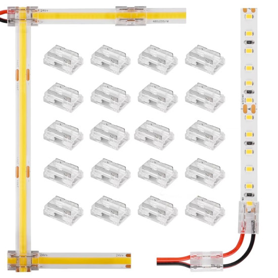 Conector rapid multifuncțional 9 în 1 pentru bandă LED de 8 mm cu 2 fire