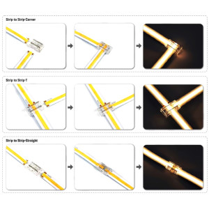 Conector rapid multifuncțional 9 în 1 pentru bandă LED de 8 mm cu 2 fire