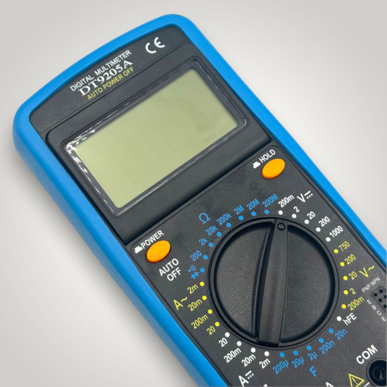 Multimetru digital, afisaj electronic carcasa rezistenta la socuri DT9205A
