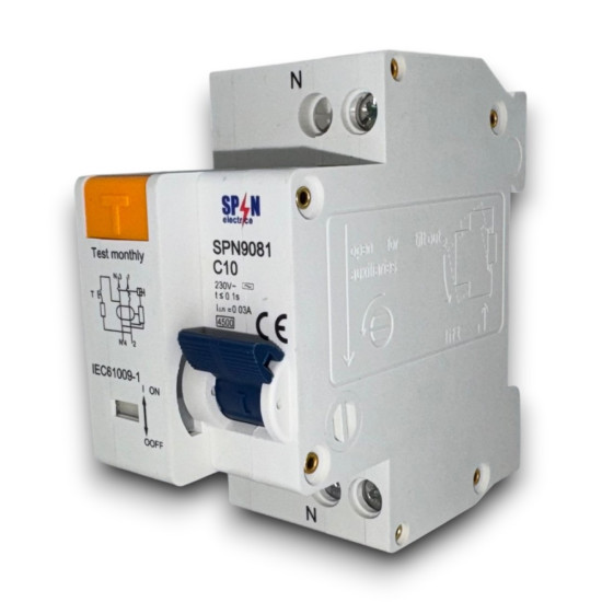 Siguranta automata diferentiala RCBO 1P+N 10A 30mA