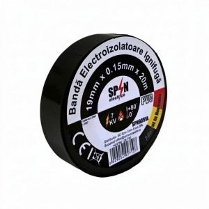 Banda Izolier Ignifuga 19X0.15mm 20M Neagra Banda Izolier Ignifuga 19X0.15mm 20M Neagra