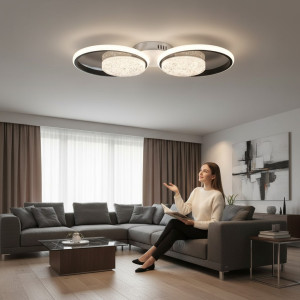 LUSTRA LED EDERA 4 CERCURI 60W 5000LM 3000K-6500K 560*260*75MM LUSTRA LED EDERA 4 CERCURI 60W 5000LM 3000K-6500K 560*260*75MM