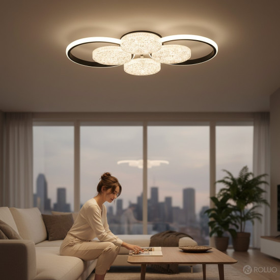LUSTRA LED EDERA 6 CERCURI 83W 7700LM 3000K-6500K 580*375*75MM