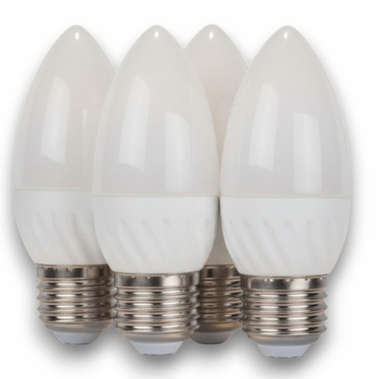 Bec Led Lumanare E27, model C35, 3W=25W, lumina calda, 3+1GRATIS