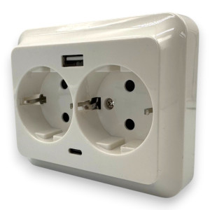 PRIZA DUBLA USB A - C 18W
