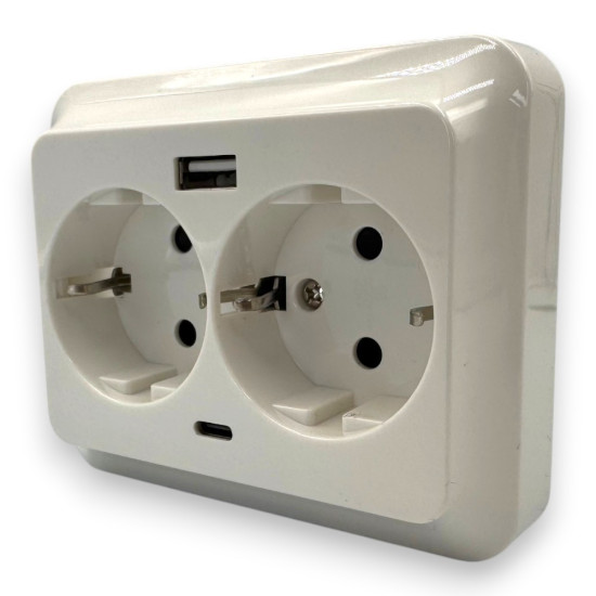 PRIZA DUBLA USB A - C 18W