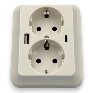 PRIZA DUBLA USB A - C 18W