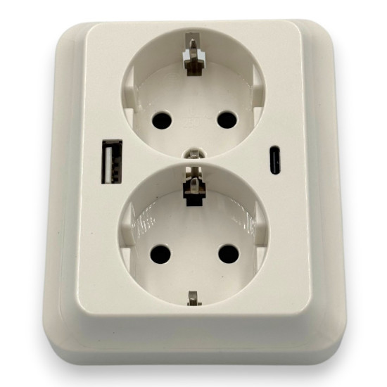 PRIZA DUBLA USB A - C 18W