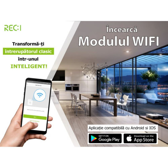 Modul de control Wi-Fi pentru intrerupator, 2.4Ghz, compatibil smartphone, 3+1 GRATIS