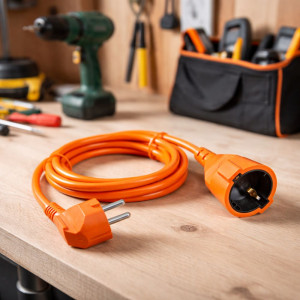 Prelungitor fisa si cupla 3m portocaliu