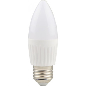 Bec LED lumanare cu baza din ceramica, model C37, dulie E27, 9W=75W, 2700K, lumina calda, 3+1GRATIS