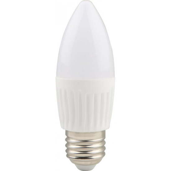 Bec LED lumanare cu baza din ceramica, model C37, dulie E27, 9W=75W, 2700K, lumina calda, 3+1GRATIS