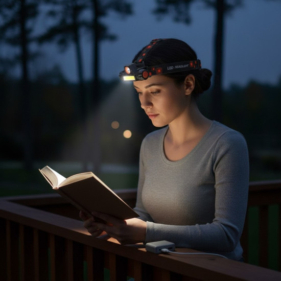 Lanterna led de cap cu acumulator 3W cu incarcare USB