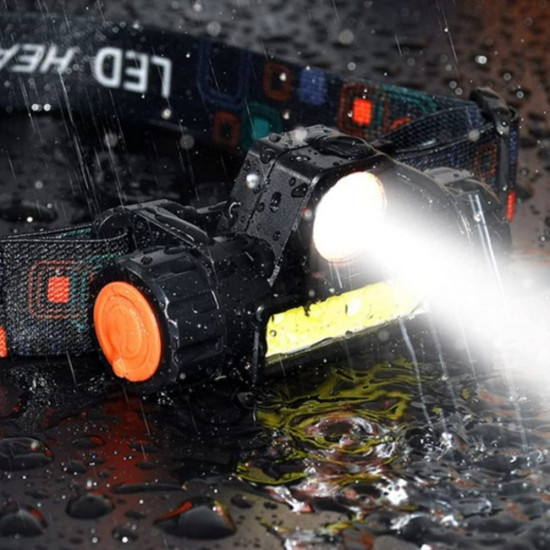 Lanterna led de cap cu acumulator 3W cu incarcare USB