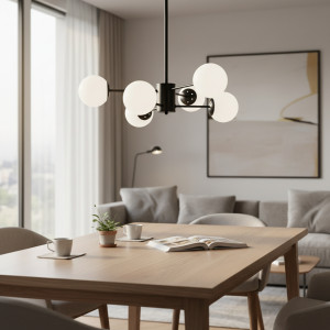 LUSTRA COSMO NEGRU 6XE27 60W 600X680mm