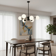 LUSTRA COSMO NEGRU 6XE27 60W 600X680mm