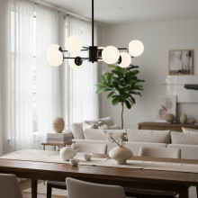 LUSTRA COSMO NEGRU 8XE27 80W 600X680mm