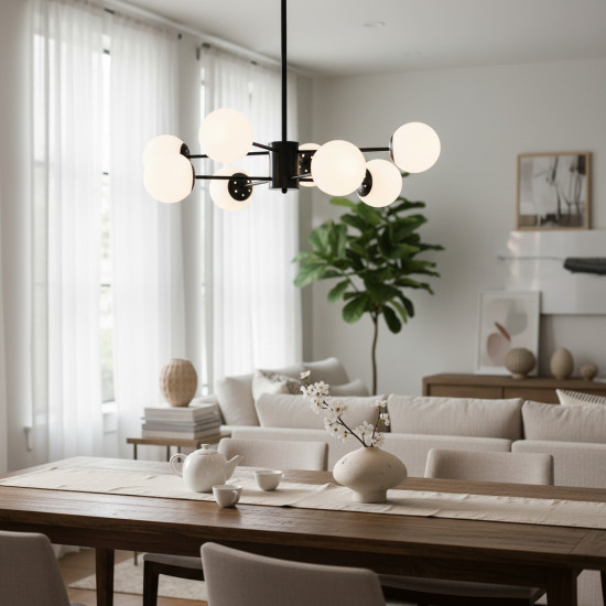 LUSTRA COSMO NEGRU 6XE27 42W 700X200mm