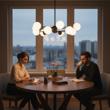 LUSTRA 12 BRATE COSMO NEGRU 12xE27 900x680MM IP20