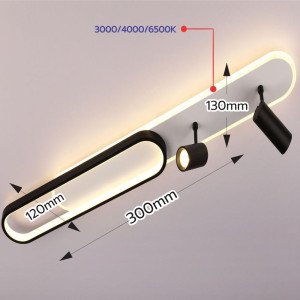 Lustra Led Neagra cu doua spoturi Carina 85w/4200lm 3000k/4000k/6500k cu Telecomanda