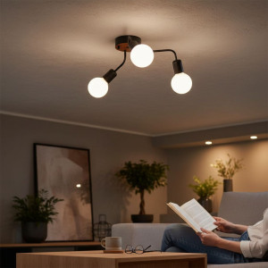 LUSTRA AHTAPOT NEGRU 3XE27 60W