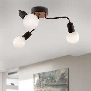 LUSTRA AHTAPOT NEGRU 3XE27 60W