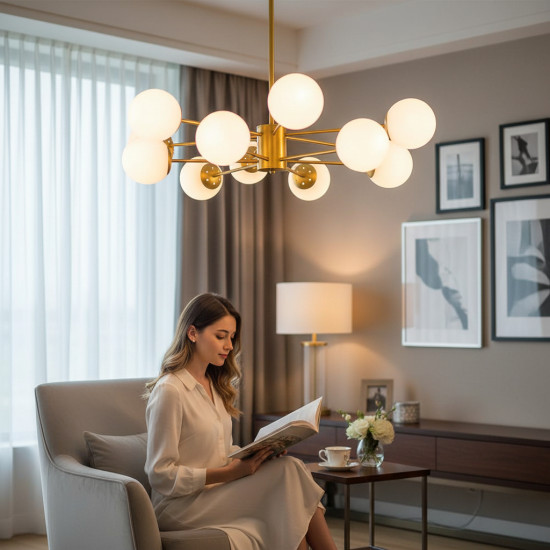 LUSTRA 12 BRATE COSMO GOLD 12xE27 900x680MM IP20