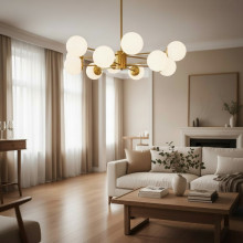 LUSTRA 12 BRATE COSMO GOLD 12xE27 900x680MM IP20