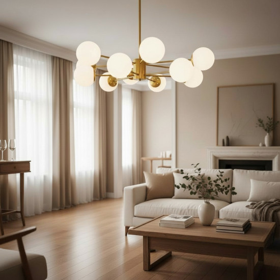 LUSTRA 12 BRATE COSMO GOLD 12xE27 900x680MM IP20