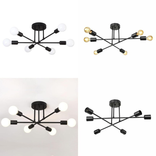 LUSTRA ASTRA NEGRU 6XE27 42W 700X200mm