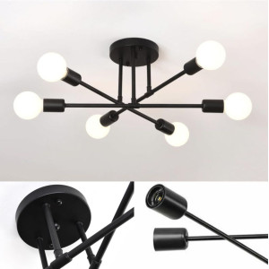 LUSTRA ASTRA NEGRU 6XE27 42W 700X200mm